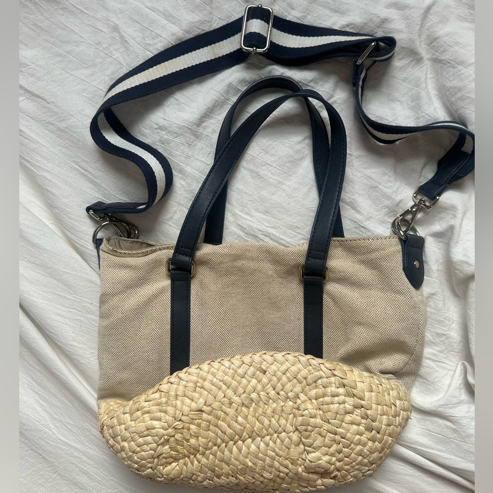 Talbots Cream and Black Shoulder Bag